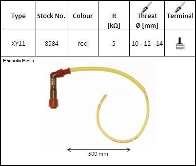 NGK Faisceau 500mm Antiparasite Standard XY11 coud� 102� prise sur filetage (2)