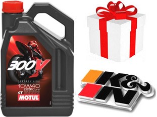 NOUVELLE MOTUL 300V MOTO 4L 10W40 Huile 4T 100% Synth�se 4 Litres + Filtre KN ou produit d`entretien + PORT OFFERT