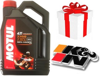 NOUVELLE MOTUL 7100 20w50 Huile Moto 4T 100% synth�se 4 Litres + Filtre KN ou produit d`entretien + PORT OFFERT 104104