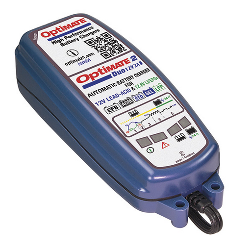 TECMATE OPTIMATE 2 DUO CHARGEUR DE BATTERIE POUR PLOMB ET LITHIUM Automatique et R�gul� de Batterie 12V TM550 TM-550