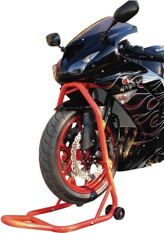 BEQUILLE DE STAND BIKETEK AVANT SOUS T DE FOURCHE PRO MECANO PADDOCK GARAGE ATELIER MOTO + 5 embouts* PDSHEAD01