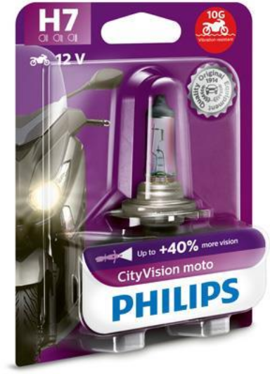 1x PHILIPS AMPOULE LAMPE Cityvision H7 12V 55w Sp�ciale City vision +40% de Lumi�re