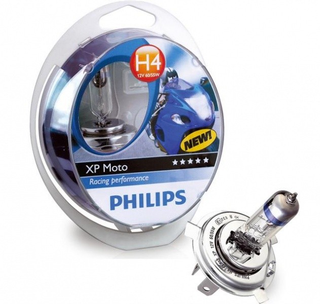1x PHILIPS AMPOULE LAMPE VISION H4 MOTO 12V 60/55w +30% de lumi�re