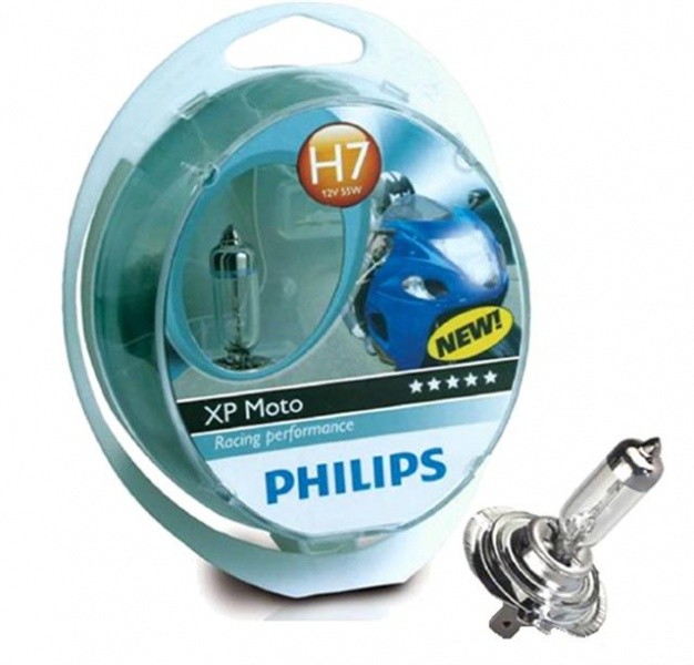 1x PHILIPS AMPOULE LAMPE Xtrem vision H7 Sp�ciale MOTO 12V 55w +100% de Lumi�re