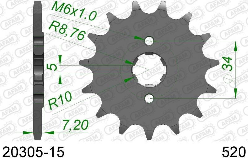 PIGNON PAS ORIGINE 520 15 Dents 2030515 HONDA VT 125 C SHADOW 2000-2006 (2)