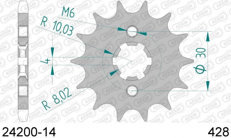 PIGNON PAS ORIGINE 428 14 Dents 2420014 KAWASAKI BN 125 ELIMINATOR 1999-2005 (2)
