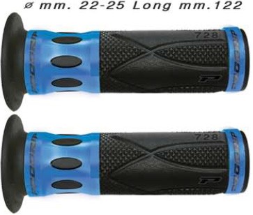 PROGRIP 728 BLUE (Bleu) Paire de poign�es Diam�tre 22-25 mm Longueur 122 mm Cerclage Aluminium Anodis�