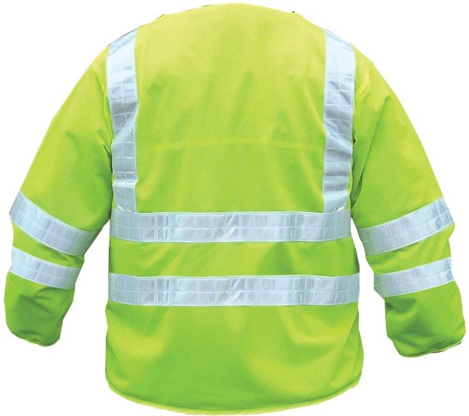GILET MANCHE LONGUE COUPE VENT VESTE REFLECHISSANT DE SECURITE JAUNE*