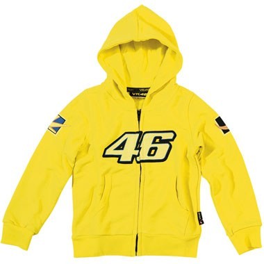 MOTO GP Sweat a Capuche Enfant Officiel KIDS ROSSI 46 JAUNE*