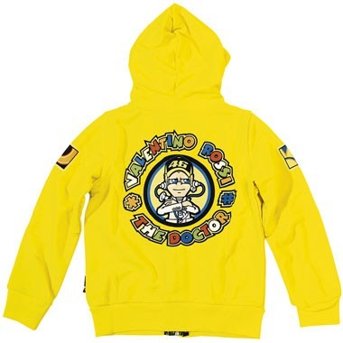 MOTO GP Sweat a Capuche Enfant Officiel KIDS ROSSI 46 JAUNE* (2)