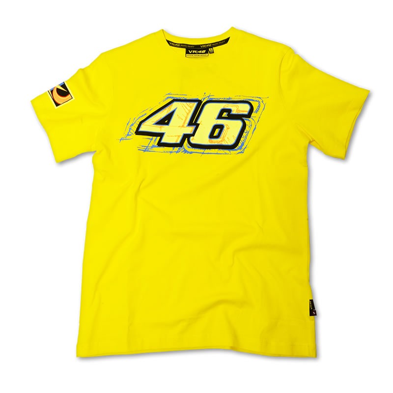 MOTO GP Tshirt Homme Officiel VALENTINO ROSSI 46 JAUNE*