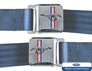 Coussinets De Ceinture Ford GT 350 – Paire Brodée Blanc Sur Noir – Neuf