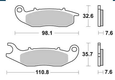SBS CARBON TECH PLAQUETTES DE FREIN AVANT 228 CT HONDA 125 PCX 2018-2023 (2)