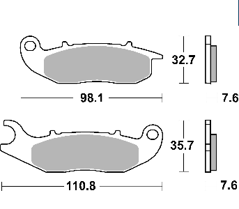 SBS SI PLAQUETTES FREIN 859SI AVANT HONDA CRF 250 L 2012-2021