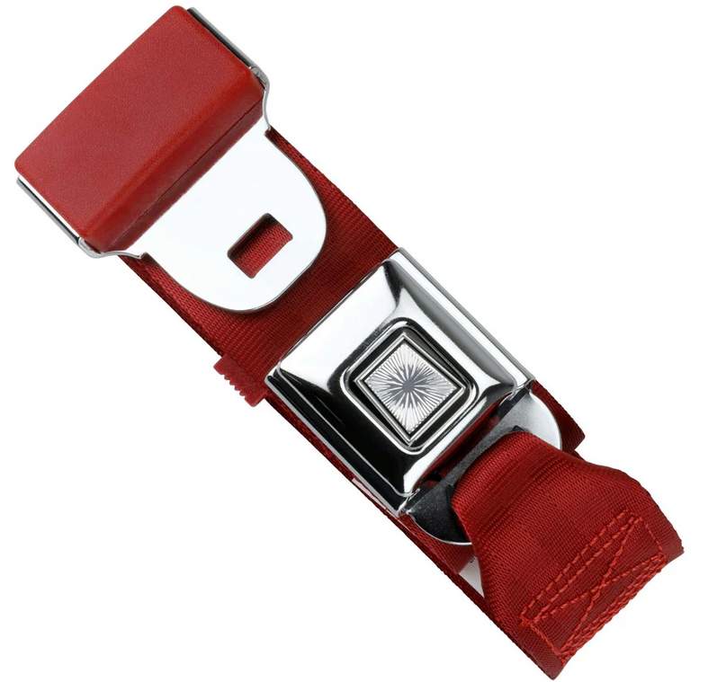 2pt dark red lap belt 60