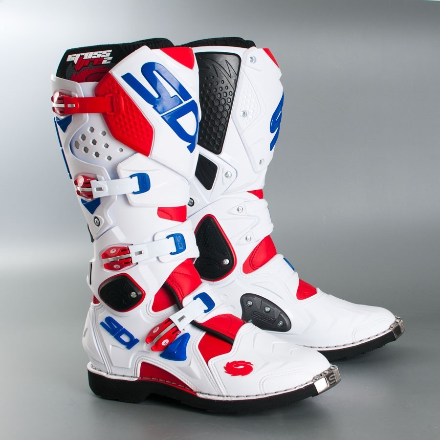 Bottes Moto Offroad SIDI CROSSFIRE 2 ROUGE BLANC BLEU*