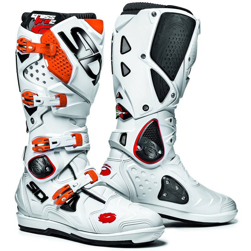 Bottes Moto Offroad SIDI CROSSFIRE 2 SRS BLANC ORANGE*