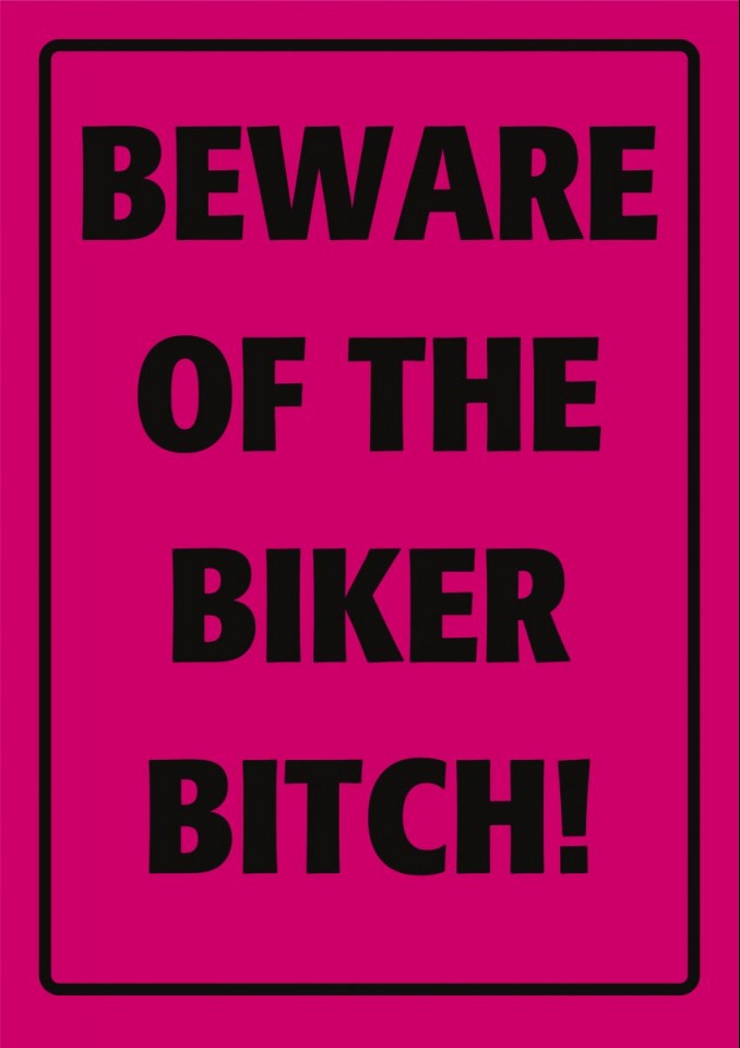 PLAQUE DE M�TAL D�CORATION PARKING SING BEWARE BITCH*