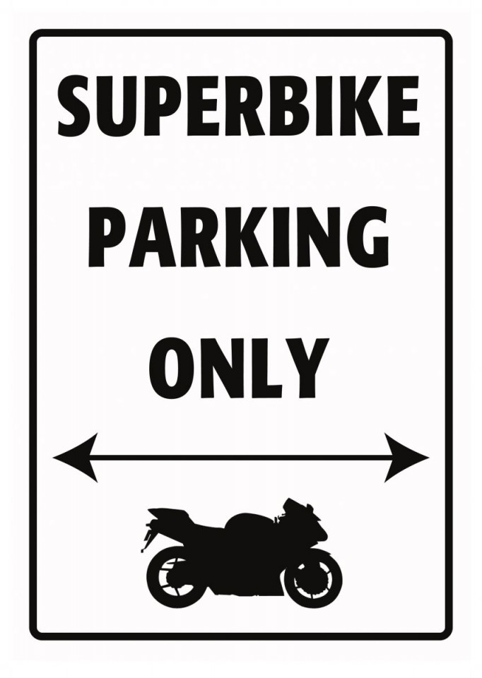PLAQUE DE M�TAL D�CORATION PARKING SING SUPERBIKE*
