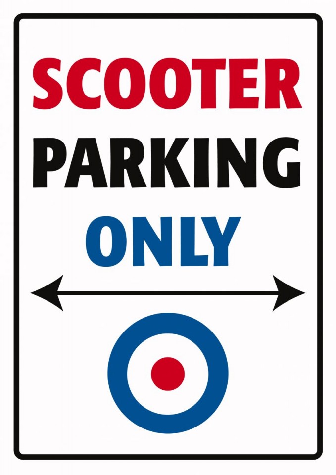PLAQUE DE M�TAL D�CORATION PARKING SING SCOOTER*