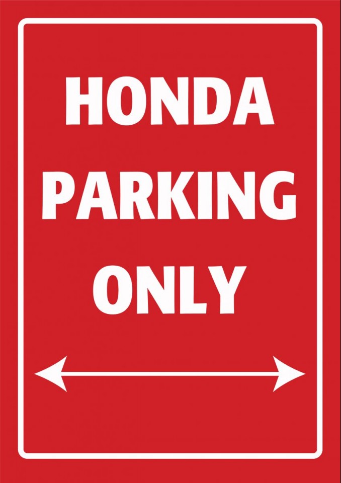PLAQUE DE M�TAL D�CORATION PARKING SING HONDA*