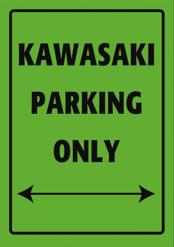 PLAQUE DE M�TAL D�CORATION PARKING SING KAWASAKI*