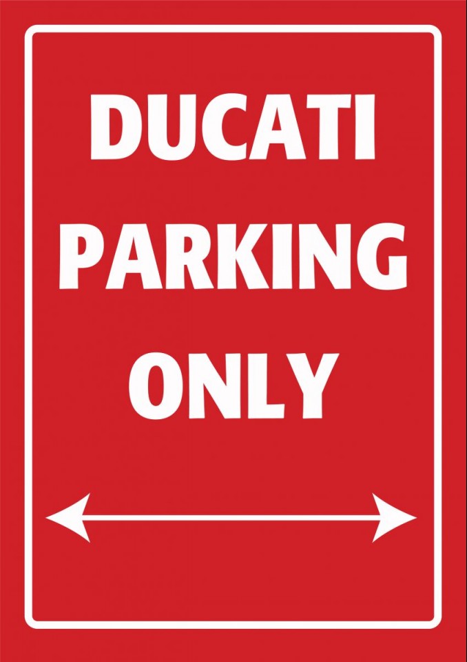 PLAQUE DE M�TAL D�CORATION PARKING SING DUCATI*