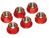 KIT FIXATION ECROUS DE COURONNE ALUMINIUM ROUGE 10MM SPN10R