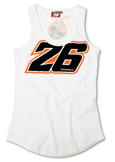 MOTO GP Debardeur Femme Officiel DANI PEDROSA 26 BLANC*