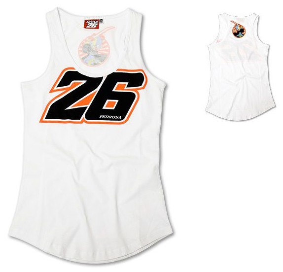 MOTO GP Debardeur Femme Officiel DANI PEDROSA 26 BLANC* (2)