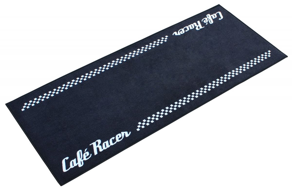 TAPIS NOIR CAFE RACER BIKETEK POUR MOTO GARAGE PADDOCK ATELIER SHOWROOM GRGMAT53
