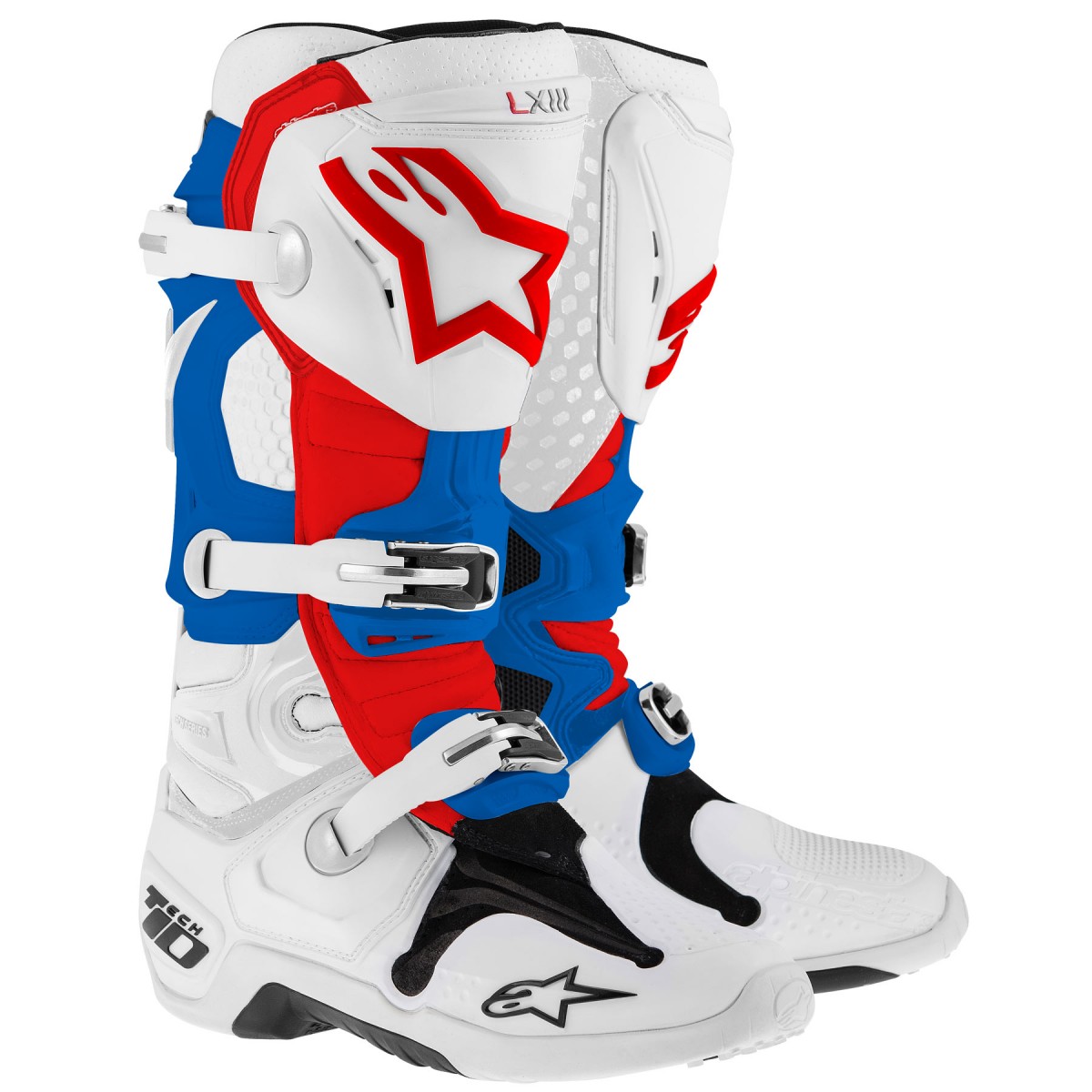 Bottes Cross Off Road ALPINESTARS TECH 10 WHITE BLUE RED