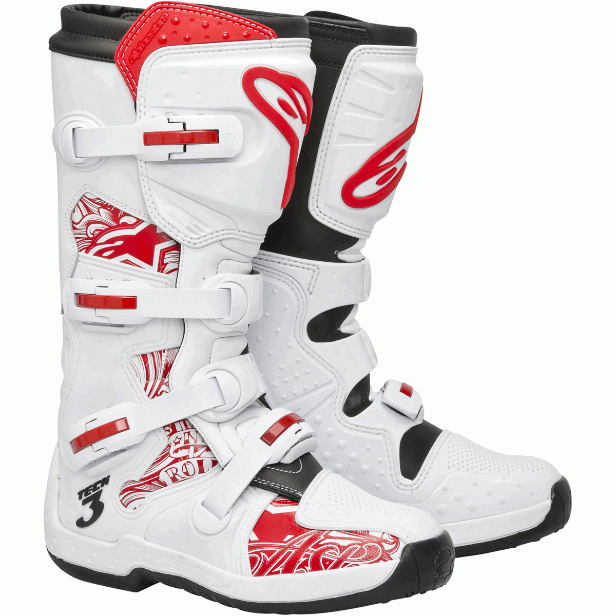 Bottes Cross Off Road ALPINESTARS TECH 3 WHITE RED