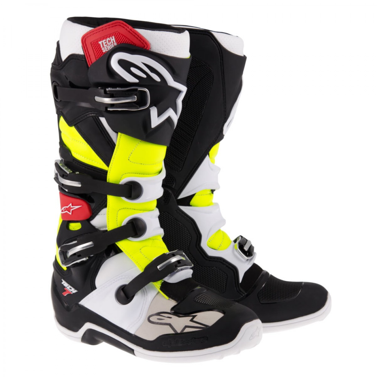 Bottes Cross Off Road ALPINESTARS TECH 7 BLACK RED YELLOW