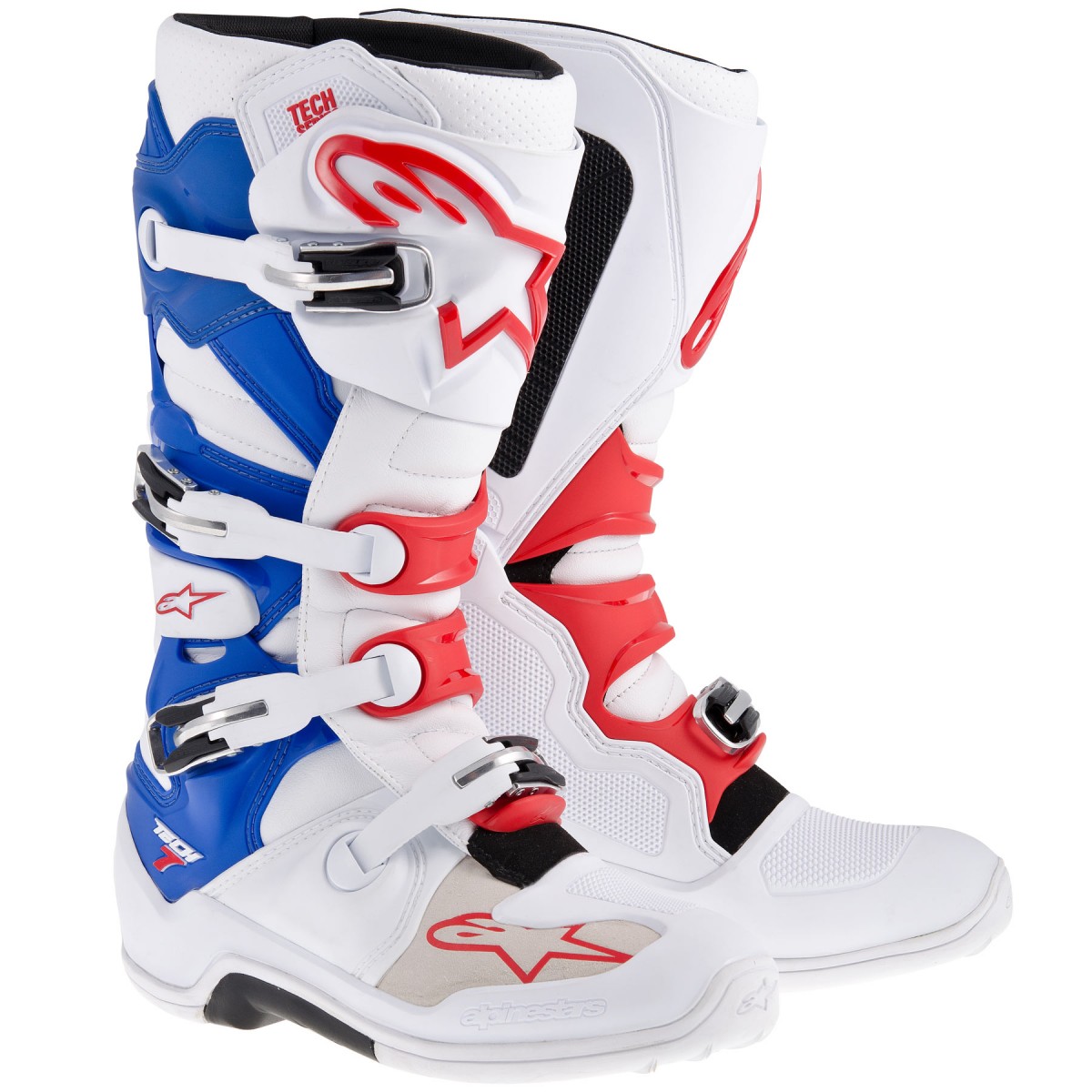 Bottes Cross Off Road ALPINESTARS TECH 7 WHITE BLUE RED