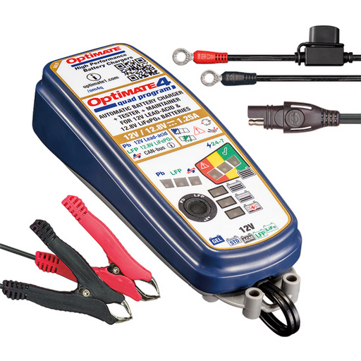 TECMATE OPTIMATE 4 QUAD PROGRAM CHARGEUR DE BATTERIE POUR PLOMB ET LITHIUM Chargeur Automatique de Batterie compatible CANBUS TM630 TM-630