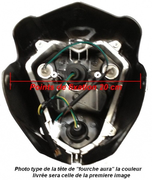 T�TE DE FOURCHE OPTIQUE AURA DOUBLE PHARES ET CLIGNOTANTS NOIR* HLUAURBLK (2)