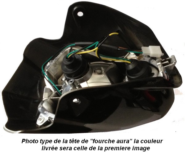 T�TE DE FOURCHE OPTIQUE AURA DOUBLE PHARES ET CLIGNOTANTS NOIR* HLUAURBLK (3)