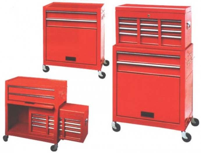 SERVANTE D ATELIER RANGEMENT CAISSE COFFRE A OUTILS D`ATELIER ROUGE*