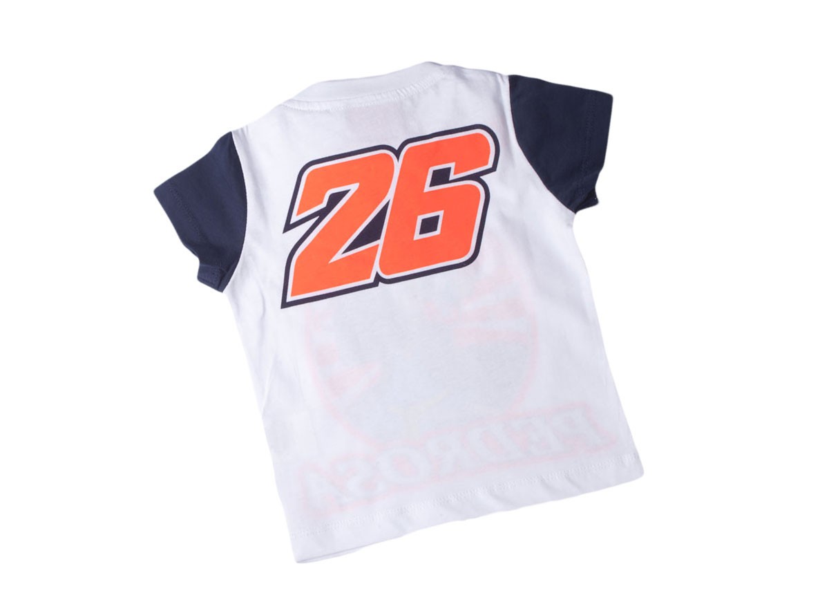 MOTO GP Tshirt enfant Officiel DANI PEDROSA 26 BLANC BLEU* (2)