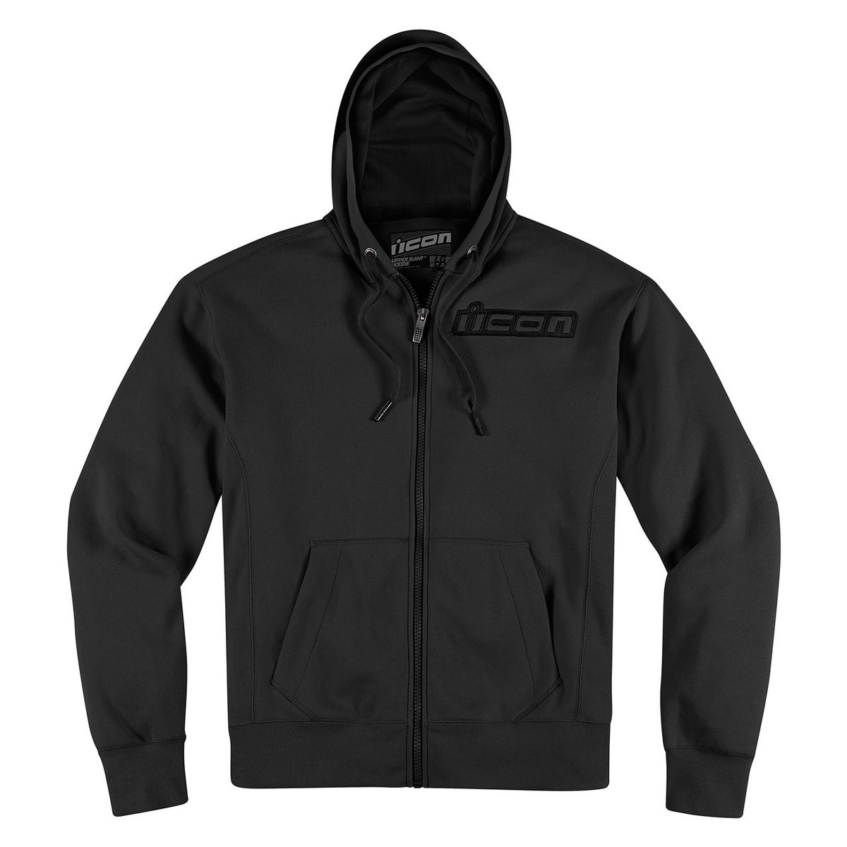 Sweat Icon UPPER SLANT HOODY BLACK*
