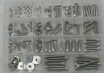 KIT SET DE 150 ASSORTIMENT VISSERIES ALUMINIUM CHROME* USS150CH