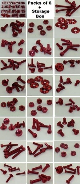 KIT SET DE 150 ASSORTIMENT VISSERIES ALUMINIUM ROUGE* USS150R