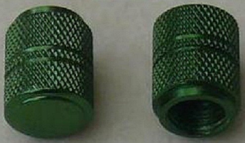 BOUCHONS DE VALVE UNIVERSEL ROND ANODISE VERT*