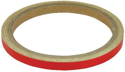 LISERET DE ROUE RUBAN ADH�SIF R�FLECTEUR POUR JANTES OU CARENAGE FINITIONS ROUGE* WST018