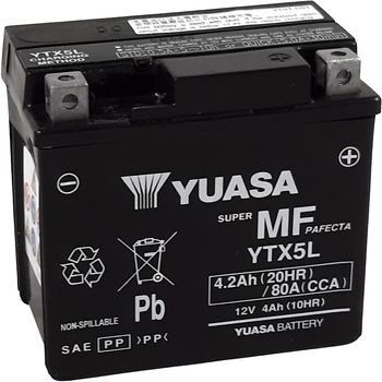 BATTERIE YUASA YTX5L (YTX5L-BS) GTX5-LBS CTX5-LBS