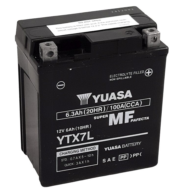 BATTERIE YUASA YTX7L HONDA HORNET 600 1998-2008 (montage 1)