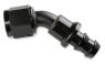 -6 45 Deg Hose End Push-on Black MR. GASKET 204506-BL