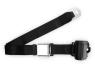 2pt black retractable lap belt chrome aviation buckle w/lap belt hardware kit RETROBELT 259-BLK-21