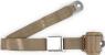2pt tan retractable lap belt chrome aviation buckle w/lap belt hardware kit RETROBELT 259-TAN-21